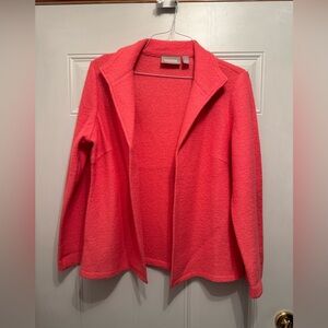 Chico's Coral Orange Teddy wool Jacket size 1 Small